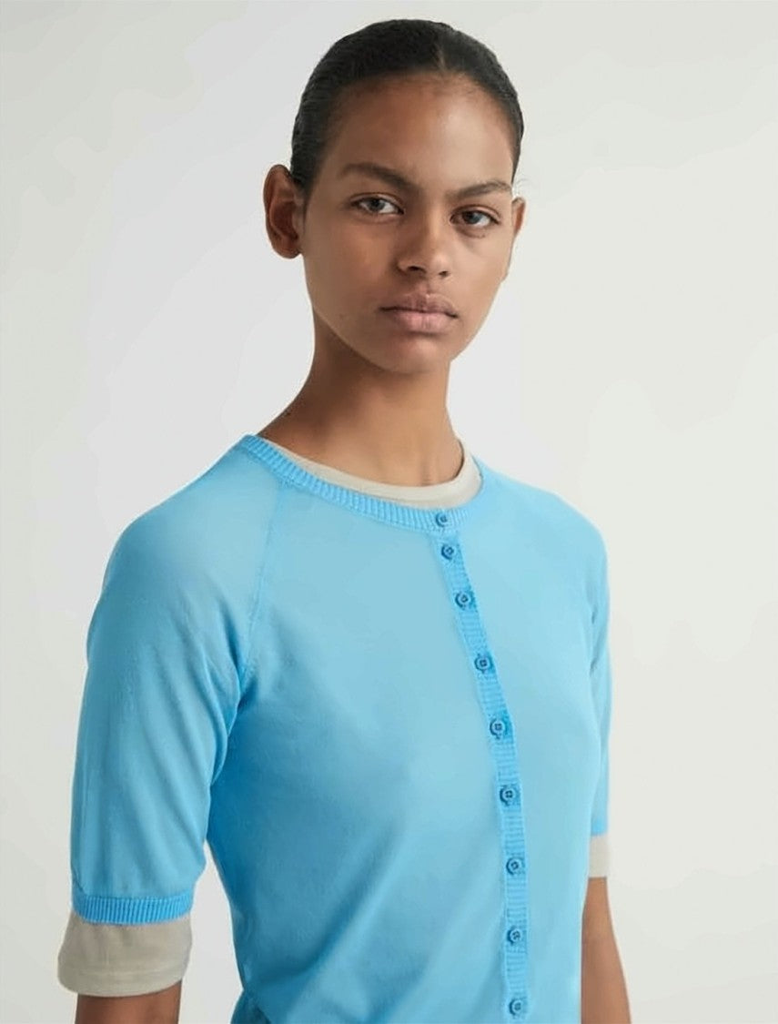 Paloma Wool Minimalist Short-Sleeved Top With Contrasting Trim