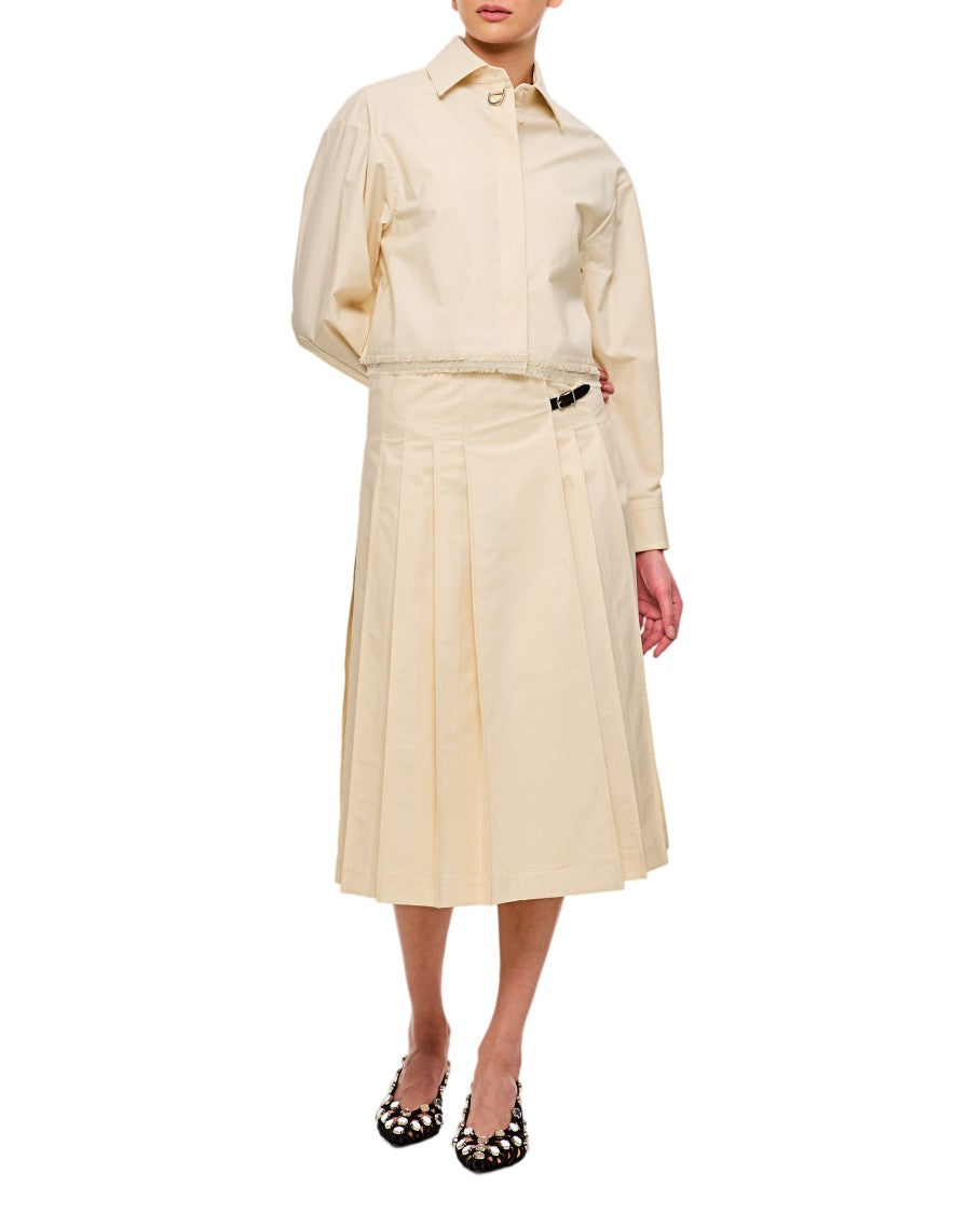 Durazzi Milano Pleated Midi Kilt With Leather Accents And Adjustable Buckles