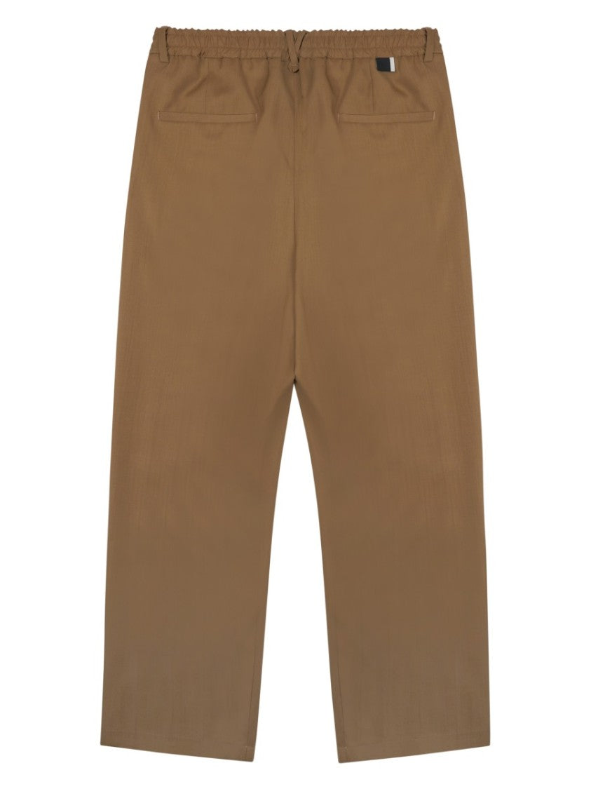 Low Brand Relaxed Fit Cropped Wool Blend Trousers