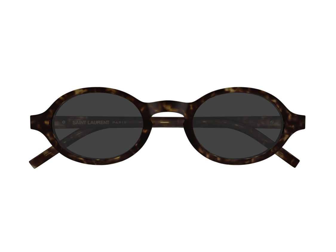 Saint Laurent Silver Sl M161 Tortoiseshell Acetate Round Sunglasses