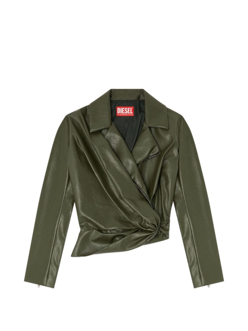 Diesel Cropped Draped Jacket With Twisted Front Design