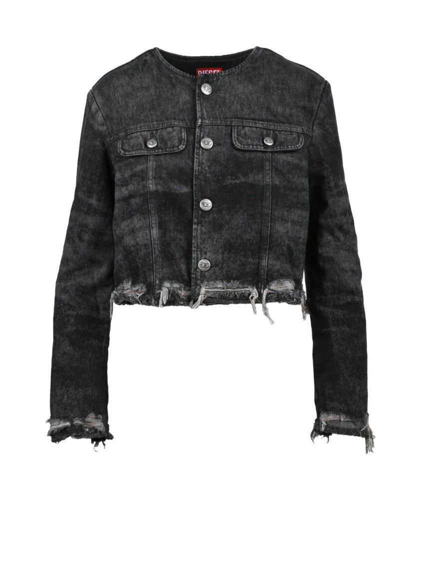 Diesel Black Cotton-Blend Denim Jacket