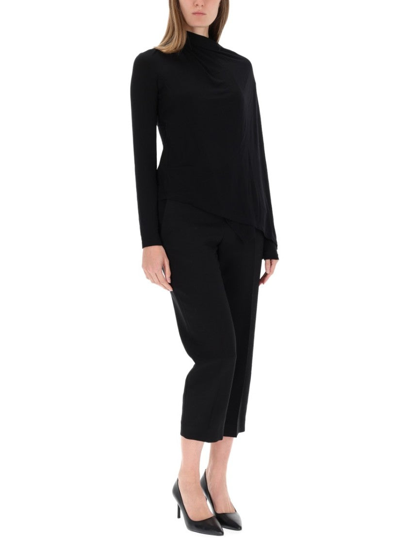 Helmut Lang Asymmetrical Draped Scarf Top
