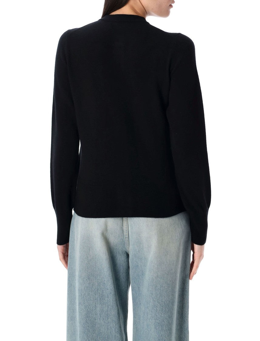 Rhea Button-Down Cardigan With Round Neckline And Texture