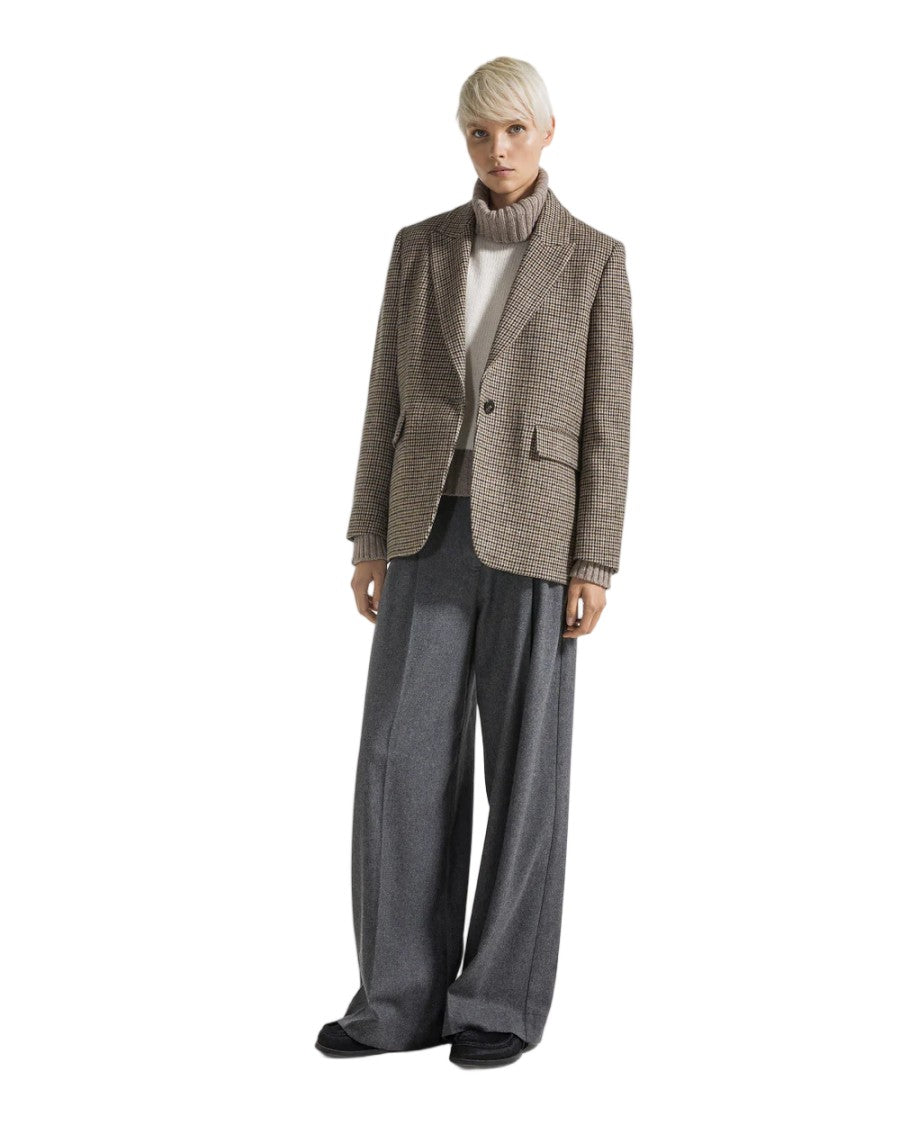 Seventy Single-Breasted Houndstooth Wool-Blend Blazer