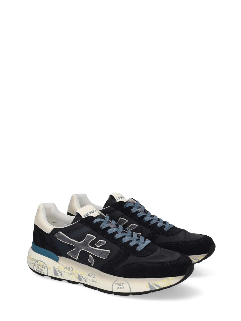 Premiata Calf Leather Sneakers With Contrast Accents