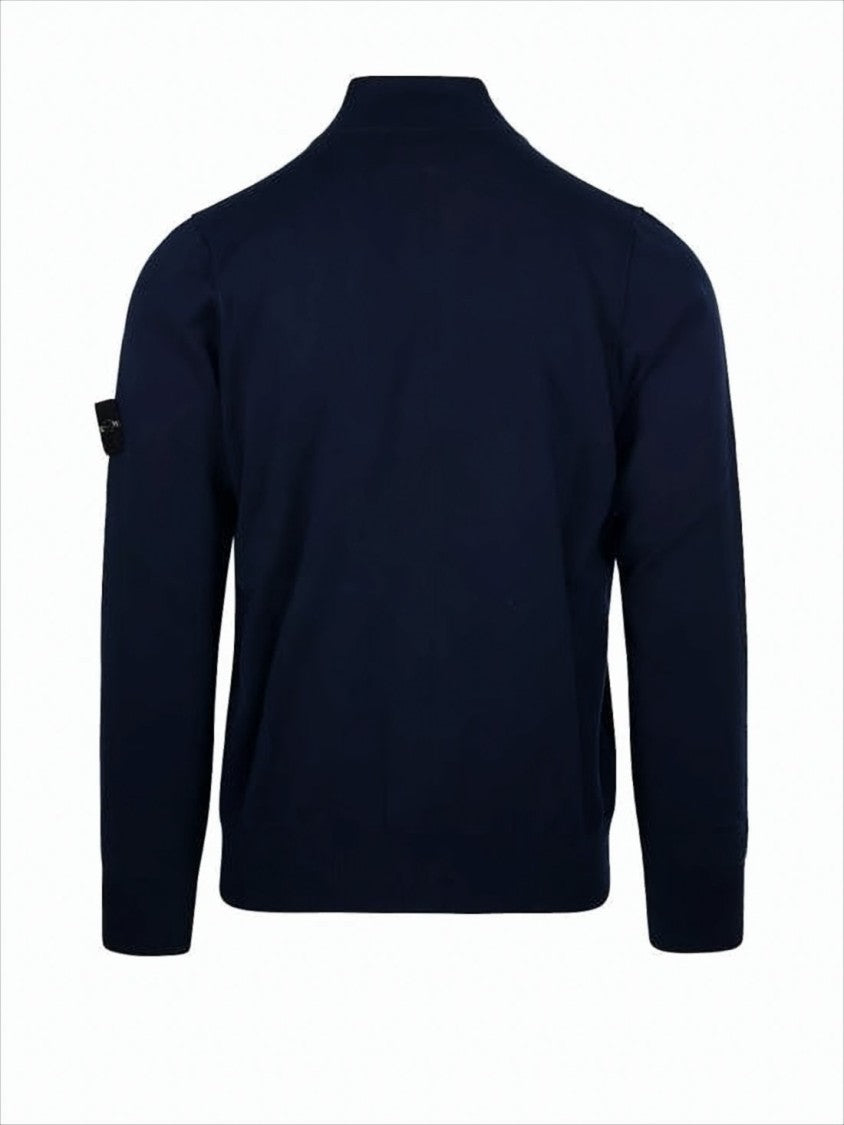 Stone Island Zip-Up Knit Jacket With High Collar