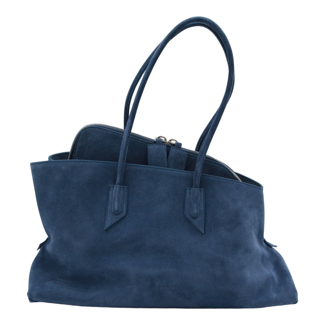 The Attico Spacious Deep Blue Suede Tote Bag