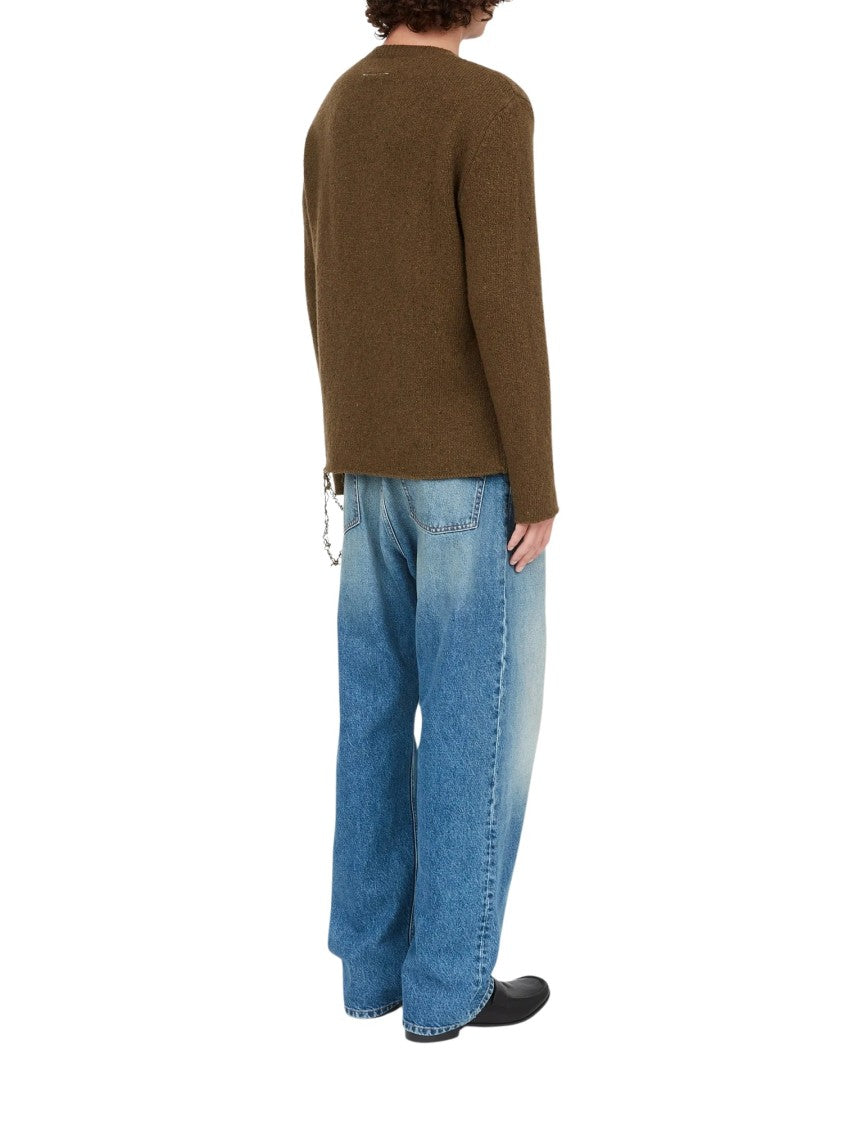 Mm6 By Maison Margiela Relaxed-Fit Chain Detail Wool-Blend Sweater