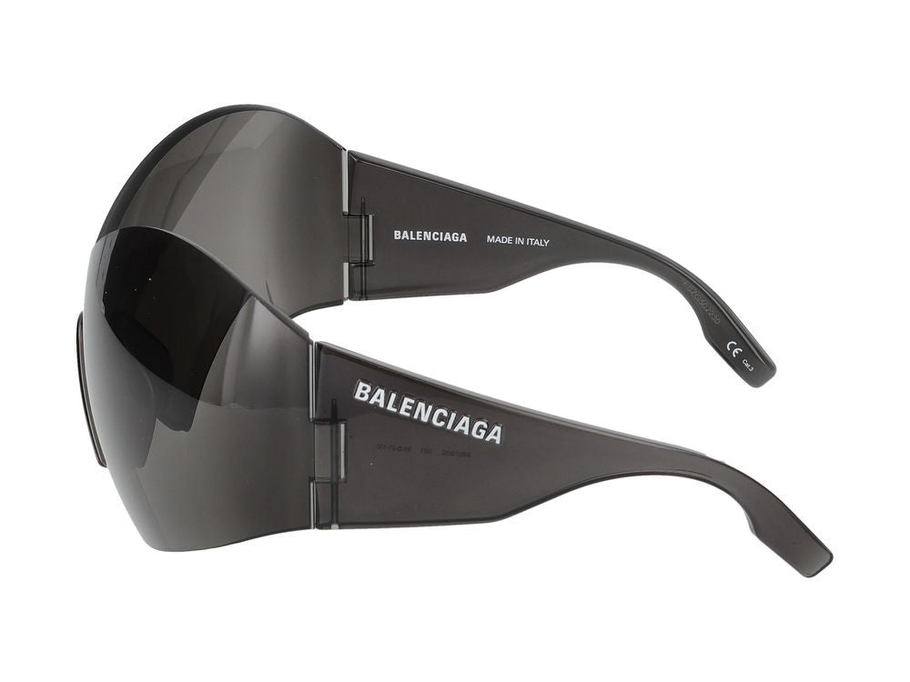 Balenciaga Grey Bb0180s Nylon Shield Sunglasses