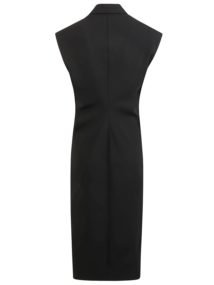 Max Mara Sleeveless Midi Dress With Classic Collar