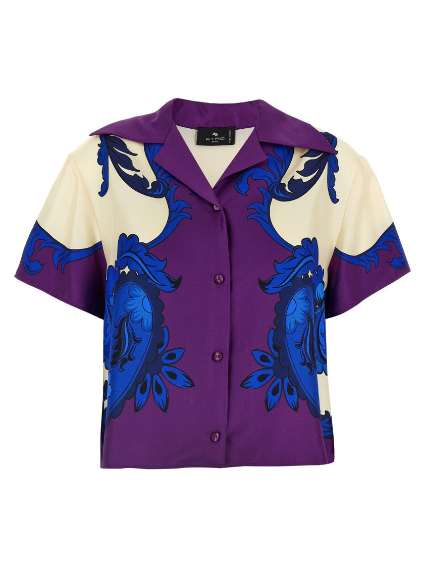 Etro Oversized Silk Paisley Maxi Shirt