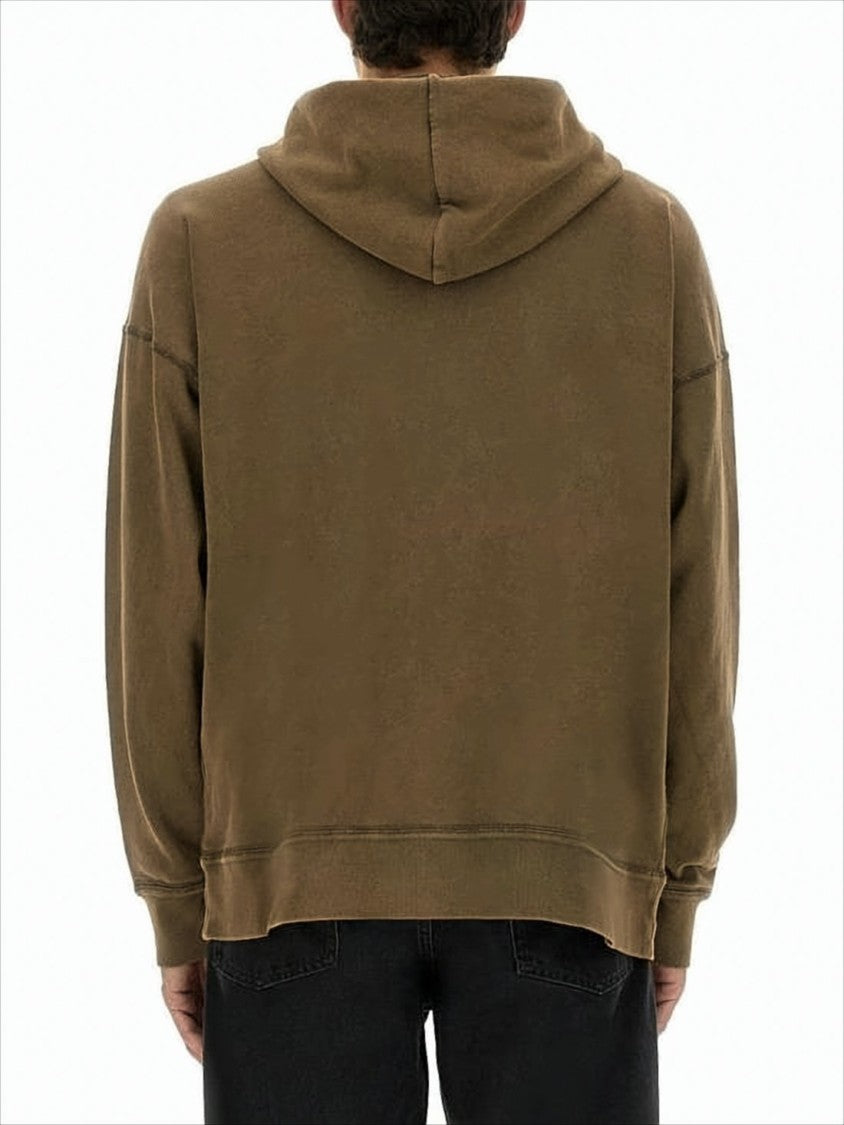 Isabel Marant Relaxed-Fit Brown Hoodie With Bold Graphic Print