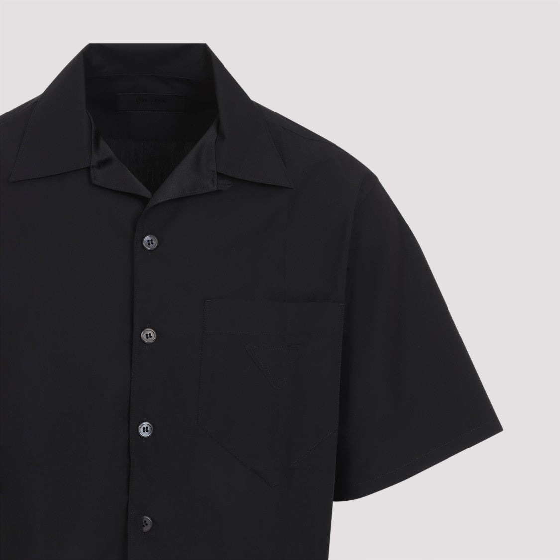 Prada Black Short-Sleeved Shirt With Classic Collar