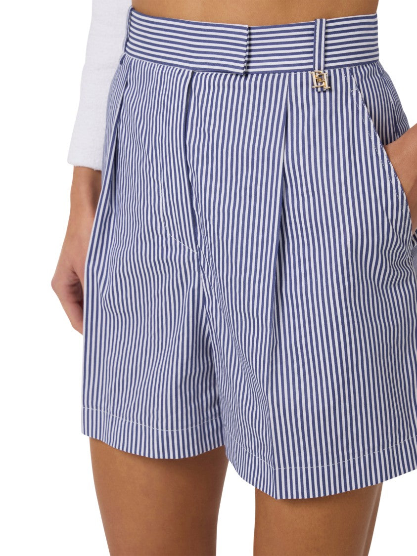 Elisabetta Franchi Tailored Striped Shorts With Structured Waistband