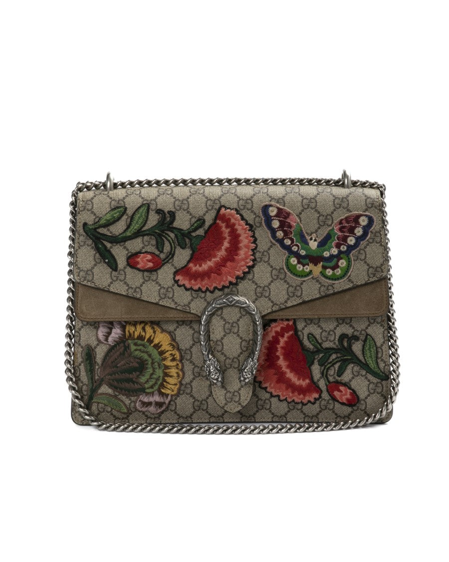 Gucci Beige Dionysus Large Floral Gg Supreme Canvas Shoulder Bag