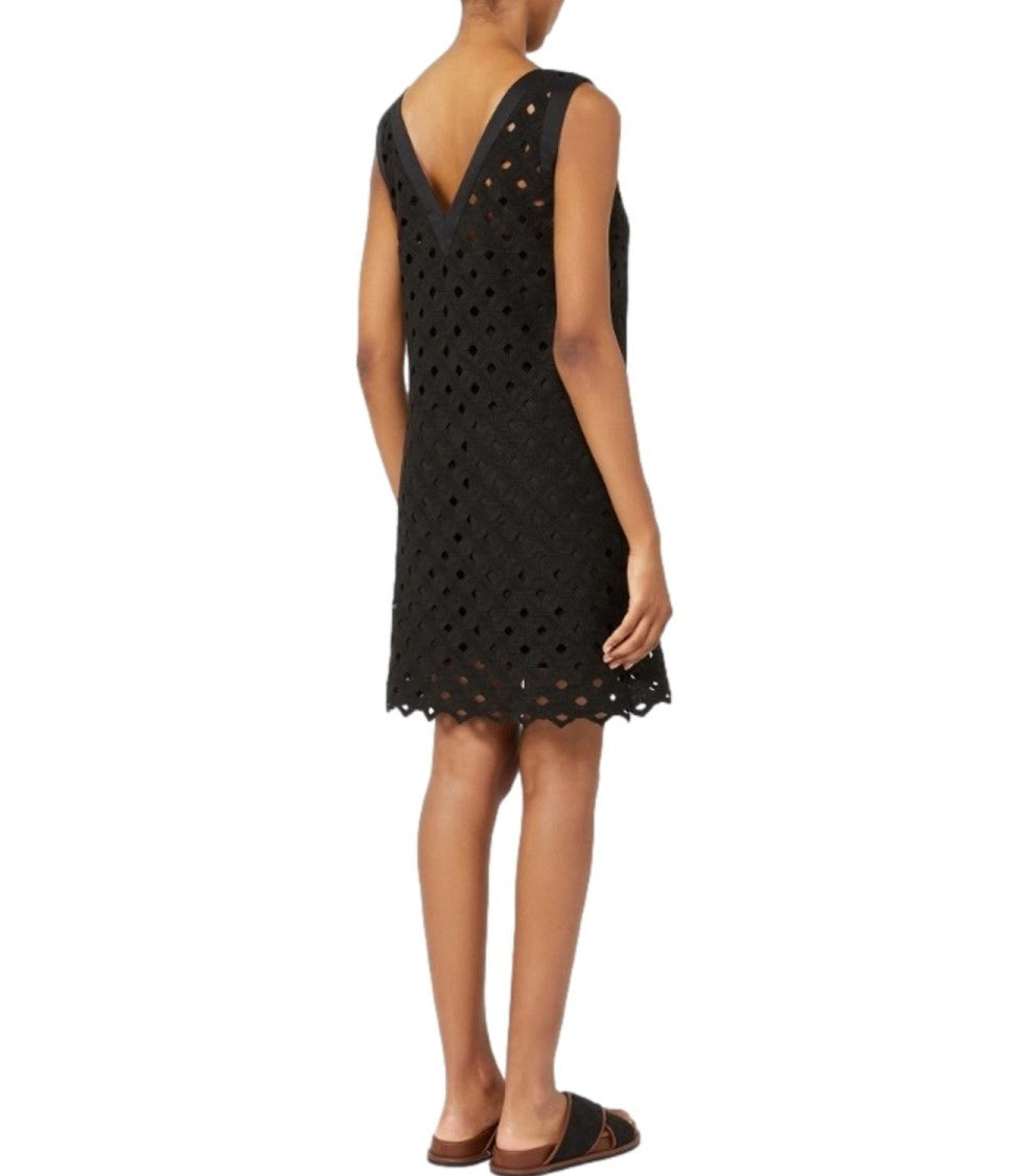 Max Mara Black Cotton Blend Beach Dress