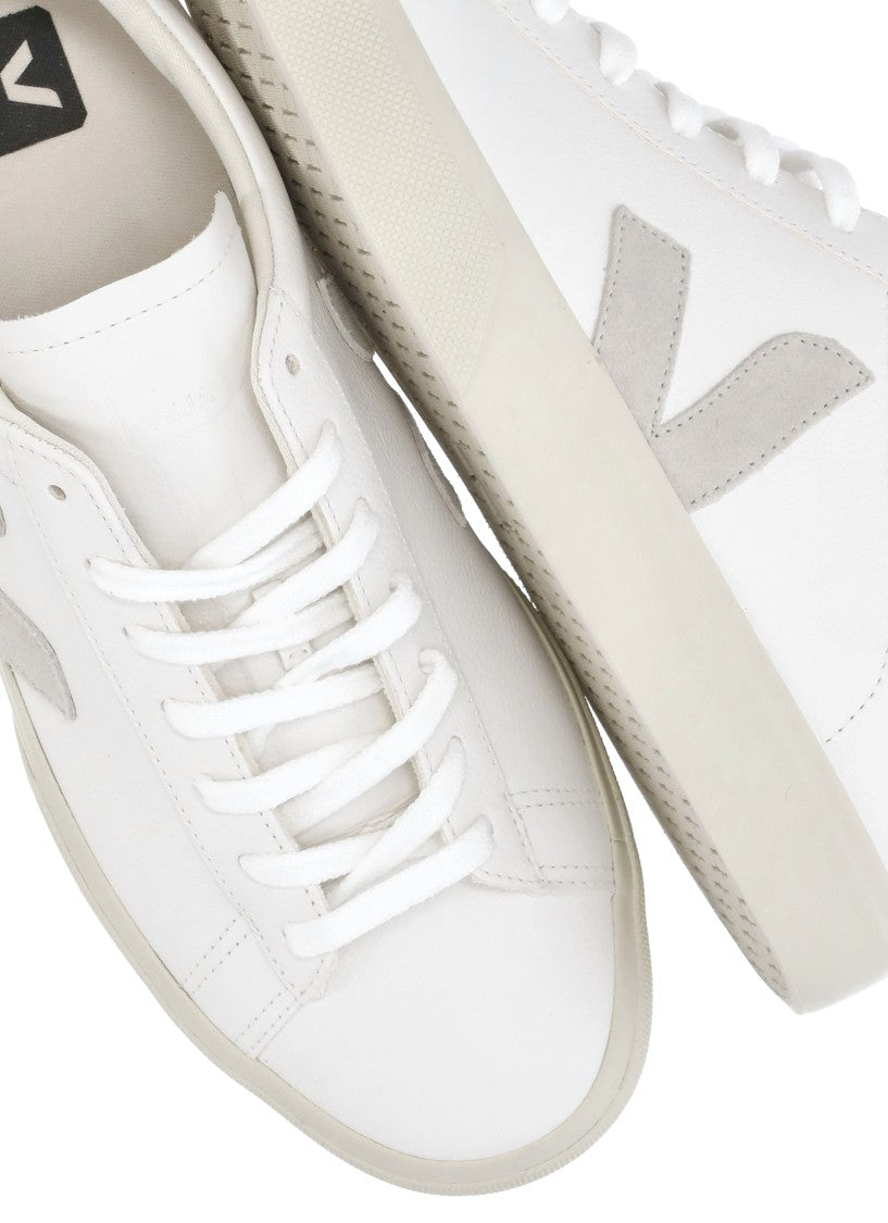 Veja White Campo Suede Leather Sneakers