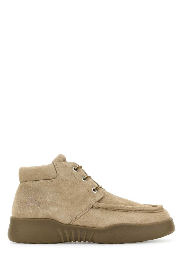 Burberry Beige Suede Log Ankle Boots