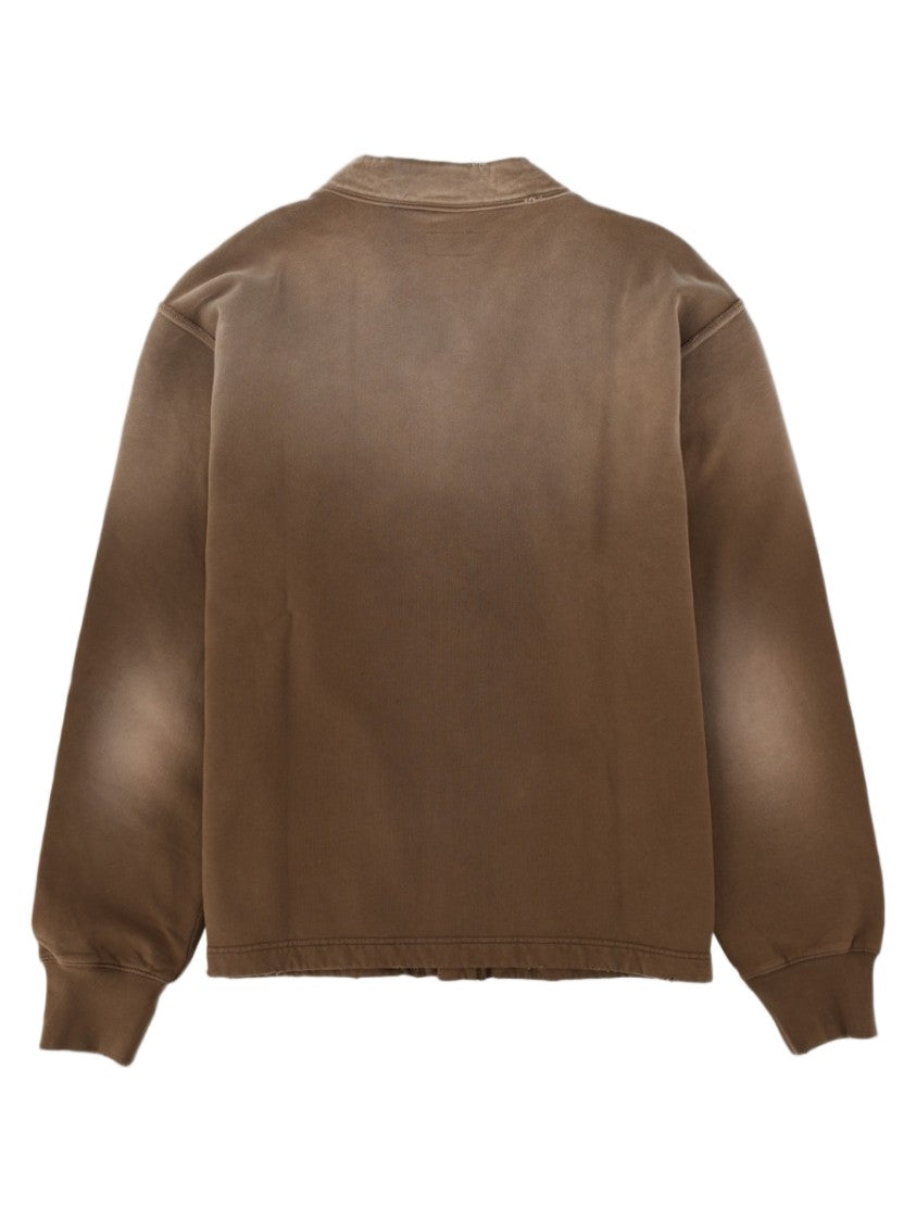 Amish Brown Distressed Vintage Cotton Cardigan