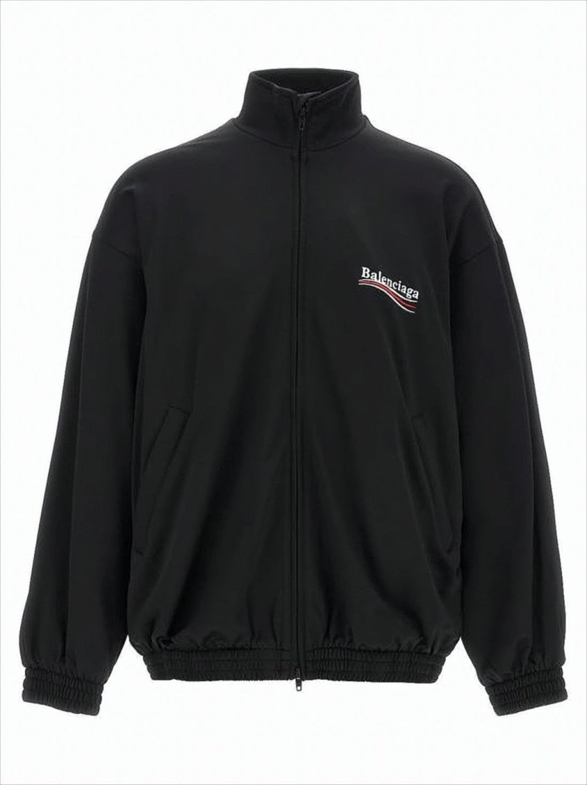 Balenciaga Black Zip-Up Sweatshirt With High Collar