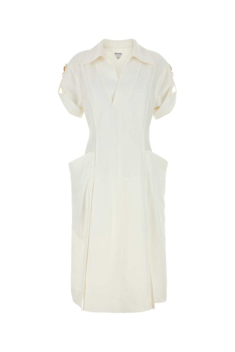 Bottega Veneta White Viscose Blend Dress