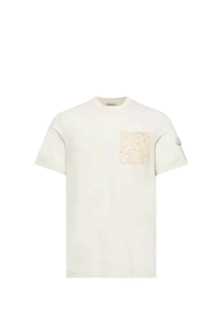Moncler Moncler Short-Sleeve Cotton T-Shirt With Patterned Pocket