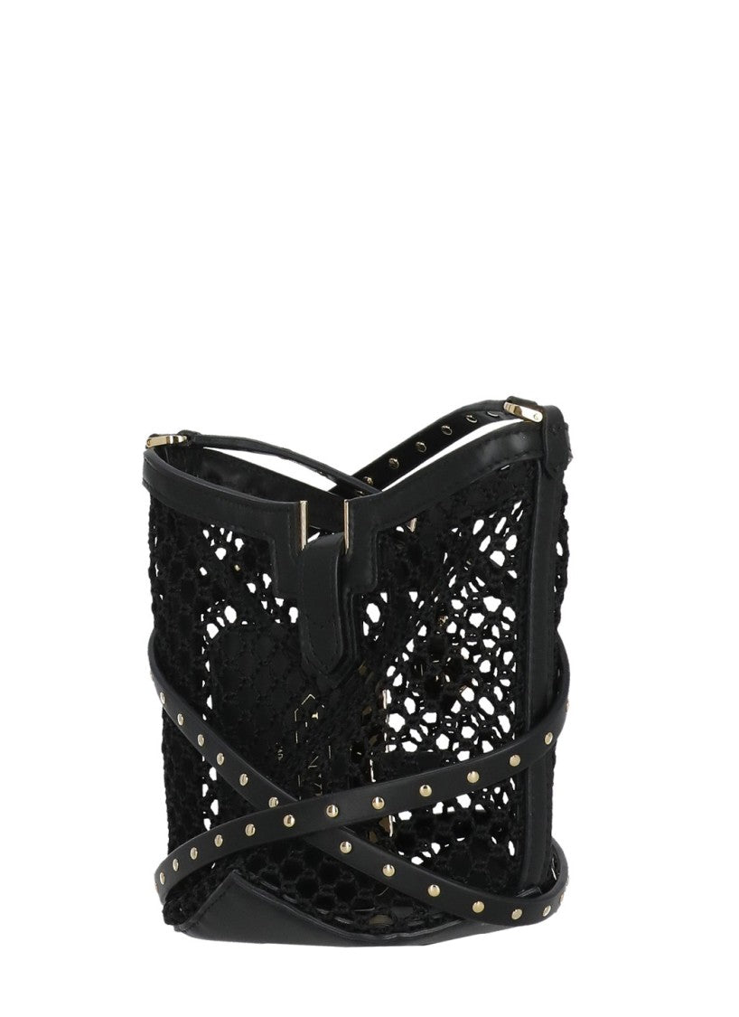 Lanvin Intricate Cut-Out Leather Bucket Bag
