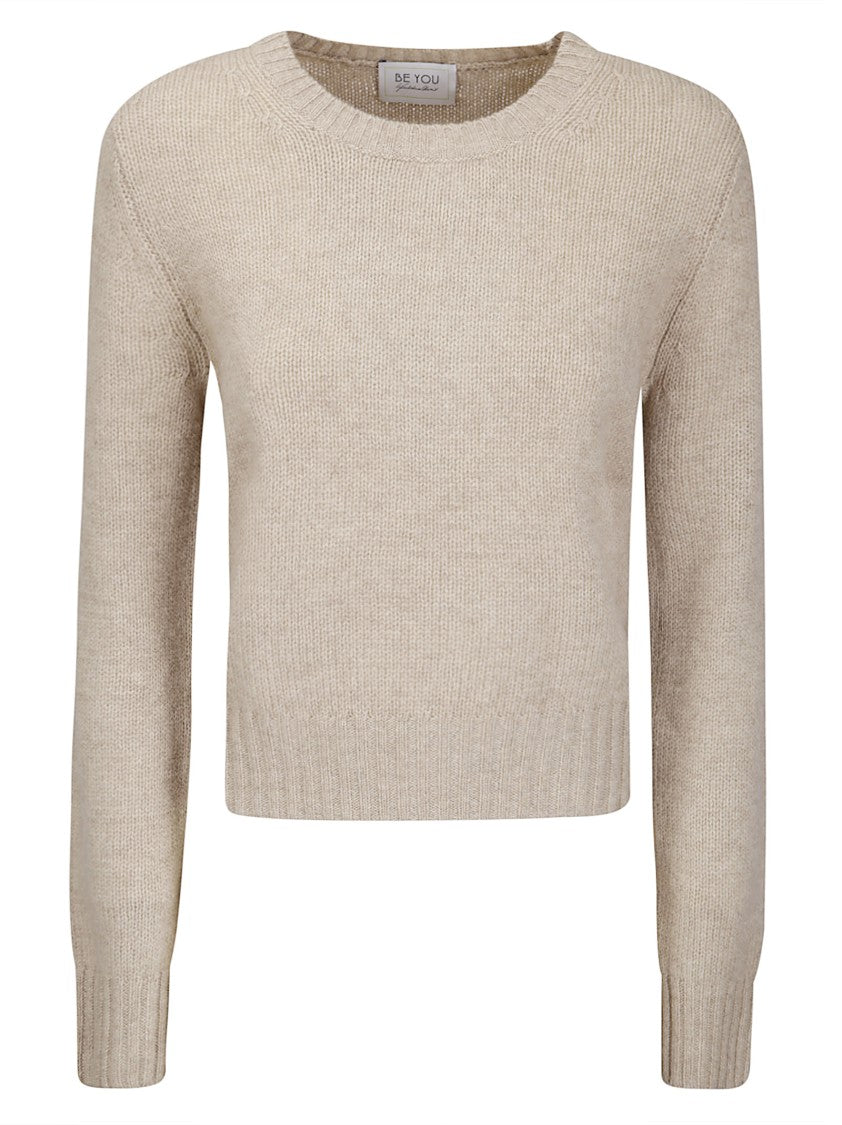 Be You Fine Knit Cashmere Crewneck Sweater With Short Comfortable Fit