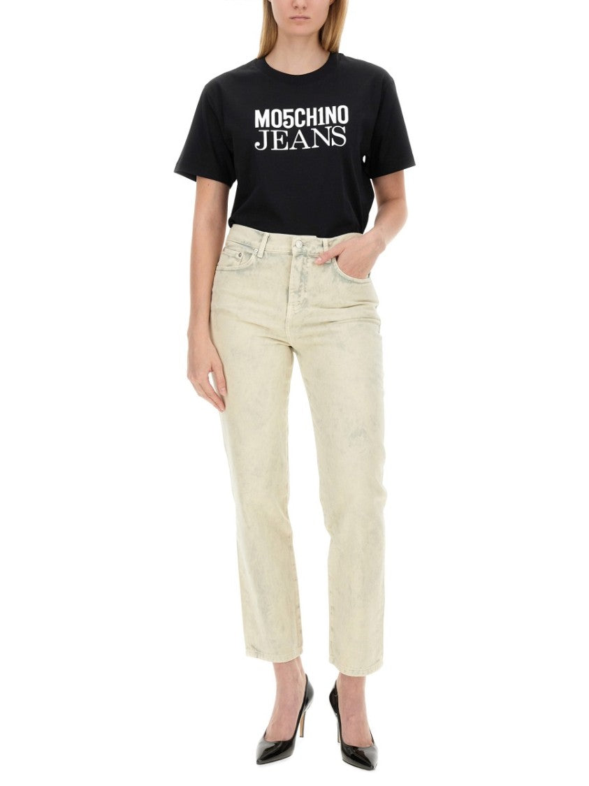 Moschino Faded Wash Cropped Jeans