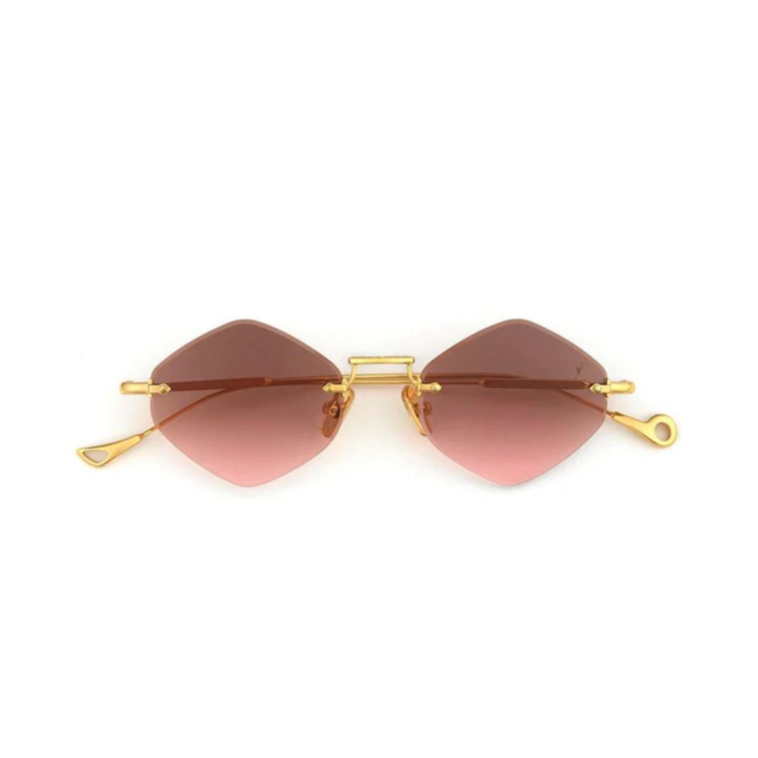Eyepetizer Empire C.4-44 Geometric Lens Rimless Sunglasses With Double Bar Bridge