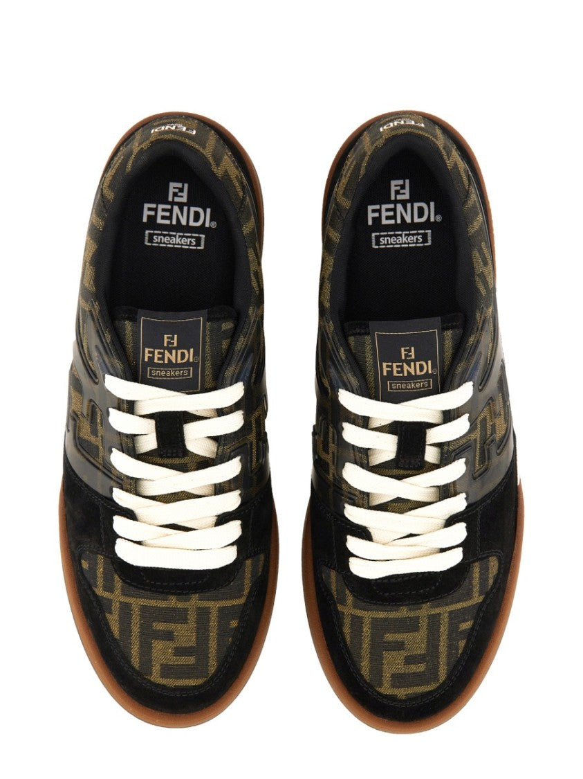 Fendi Low-Top Sneakers With Signature Monogram And Luxe Materials