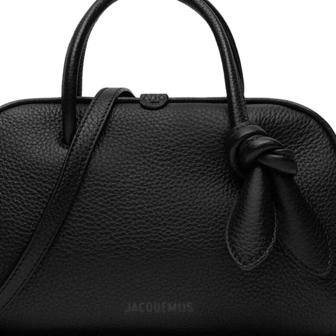 Jacquemus Embossed Leather Tote Bag With Bow Detail And Dual Handles