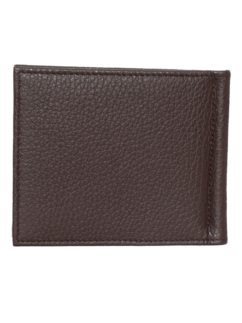 Claudio Orciani Textured Calf Leather Wallet With Silver-Tone Logo