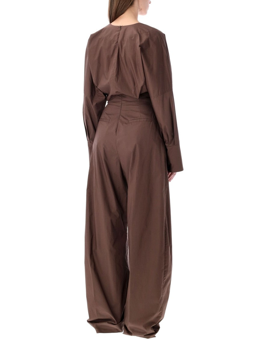 The Latest Drew Cotton Poplin Deep V Jumpsuit