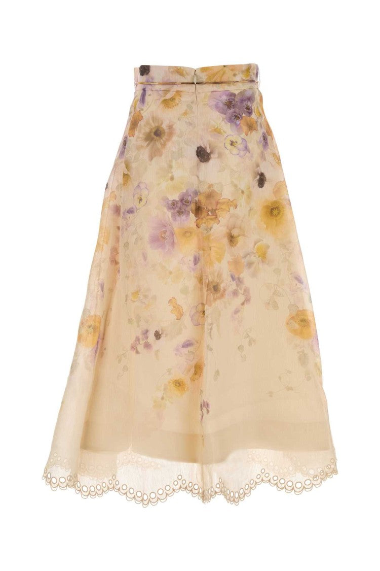 Zimmermann Printed Linen Blend Memento Skirt