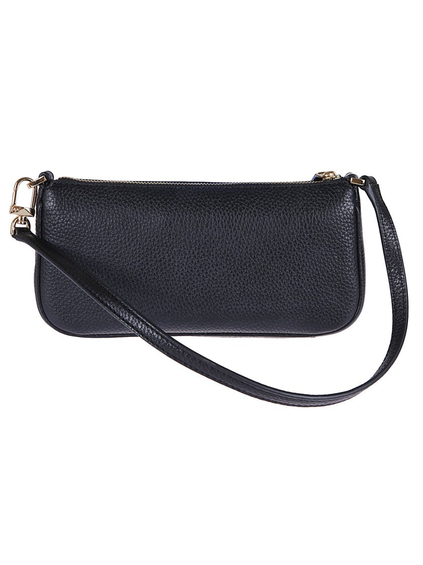 Michael Kors Hammered Leather Clutch With Zip Closure