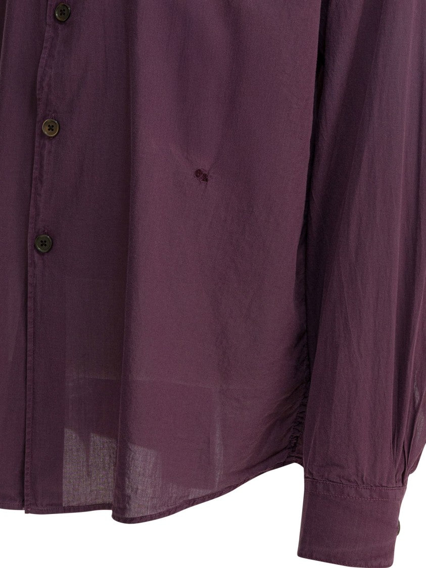 Our Legacy Burgundy Cotton Shirt With Minimalist Aesthetic