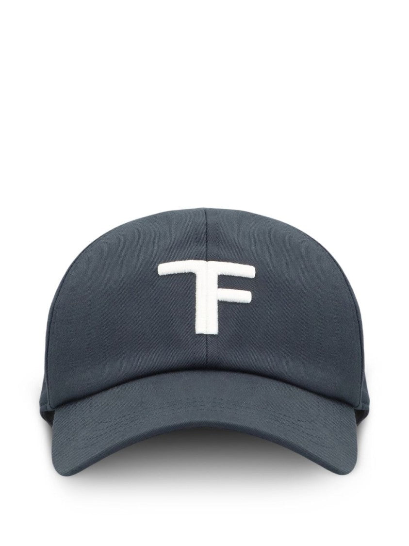 Tom Ford Navy Cotton Baseball Cap With Embroidered Logo