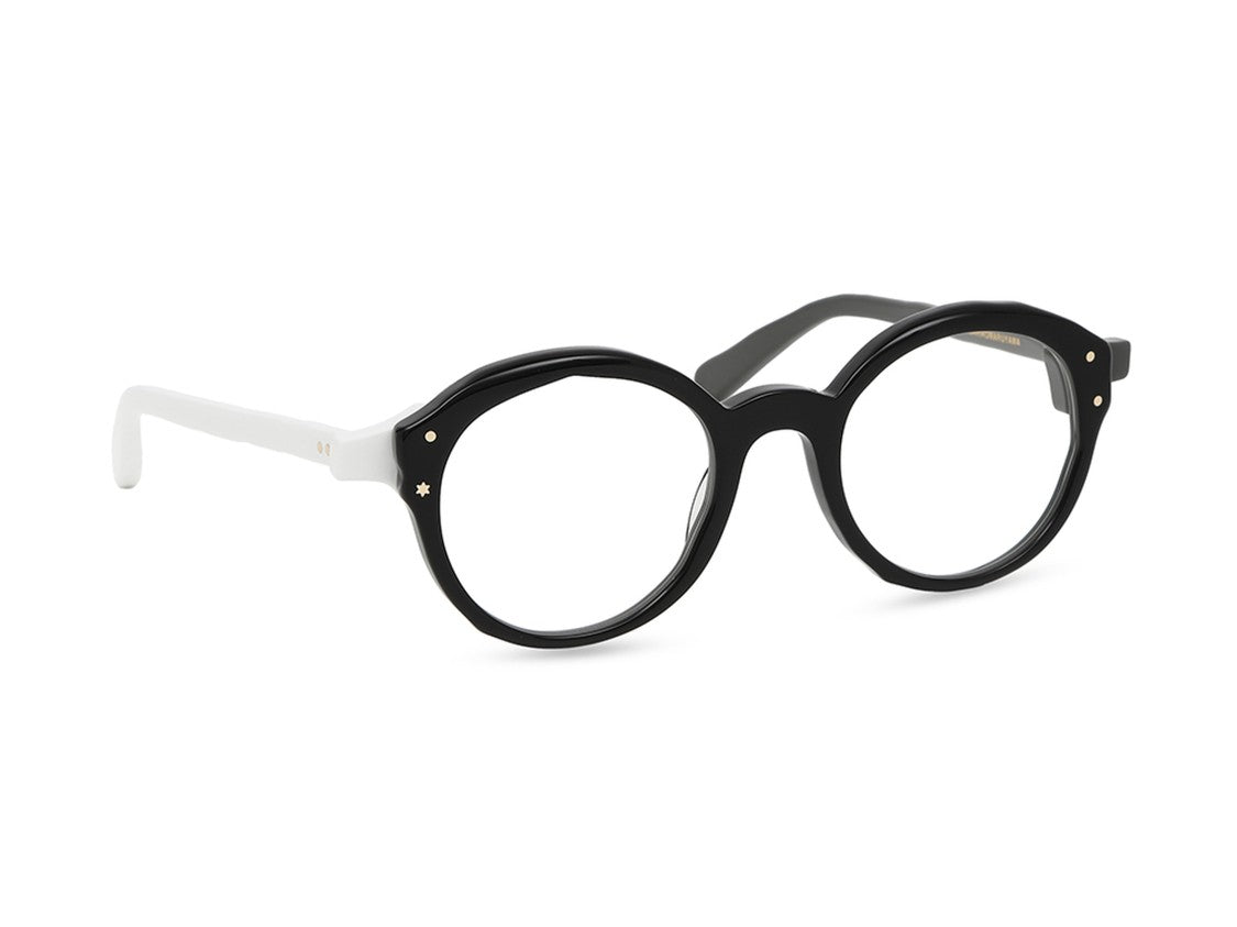 Masahiro Maruyama Black/White Mm-0112 Round Eyeglasses