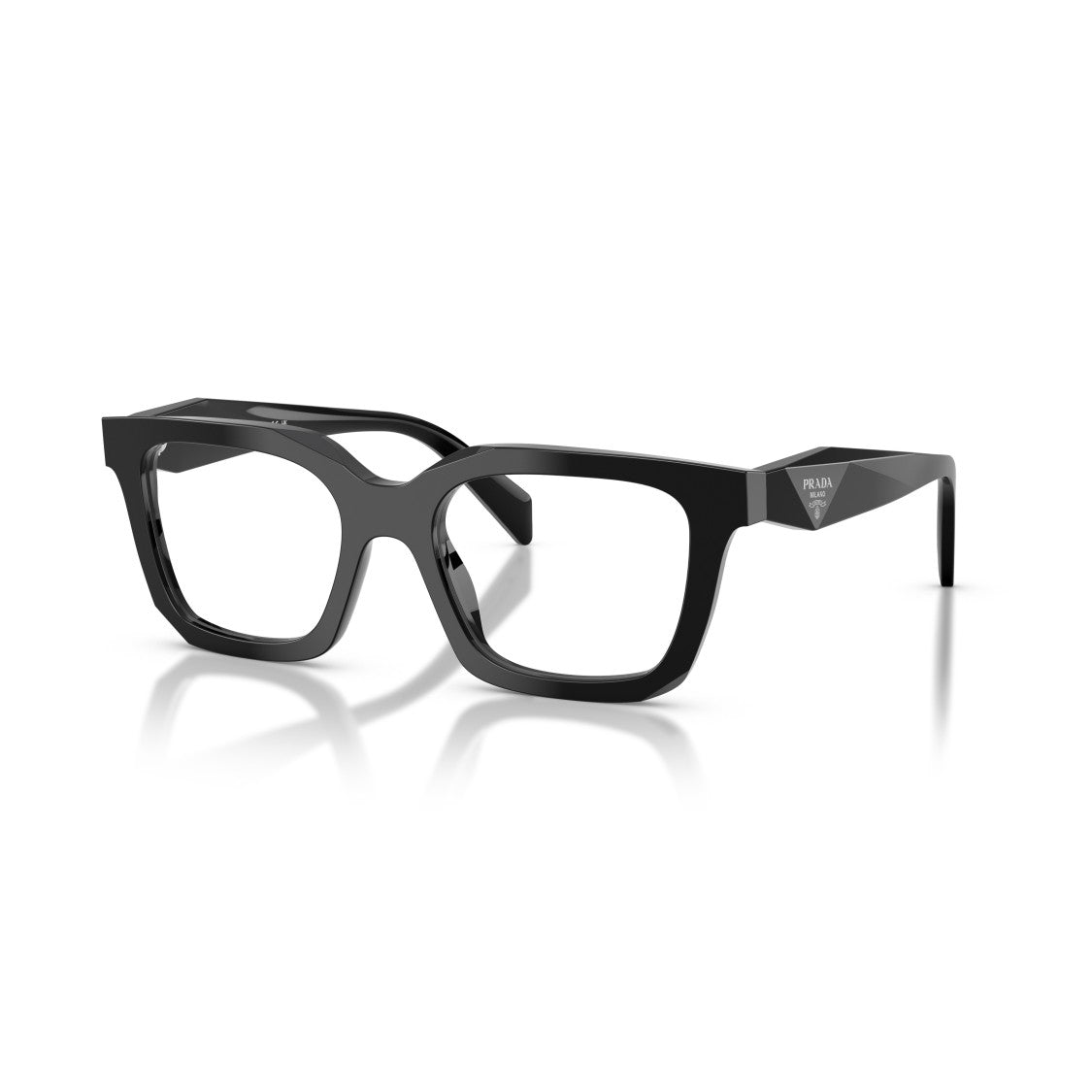 Prada 0Pr C08v Rectangular Black Acetate Eyeglasses