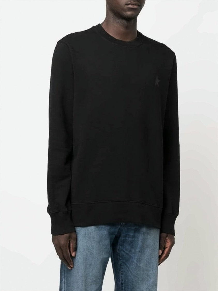 Golden Goose Tone-On-Tone Star Black Archbold Sweatshirt