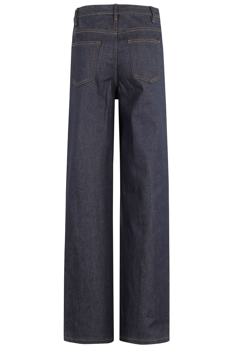 A.P.C. Blue Elisabeth Straight-Leg Cotton-Blend Jeans