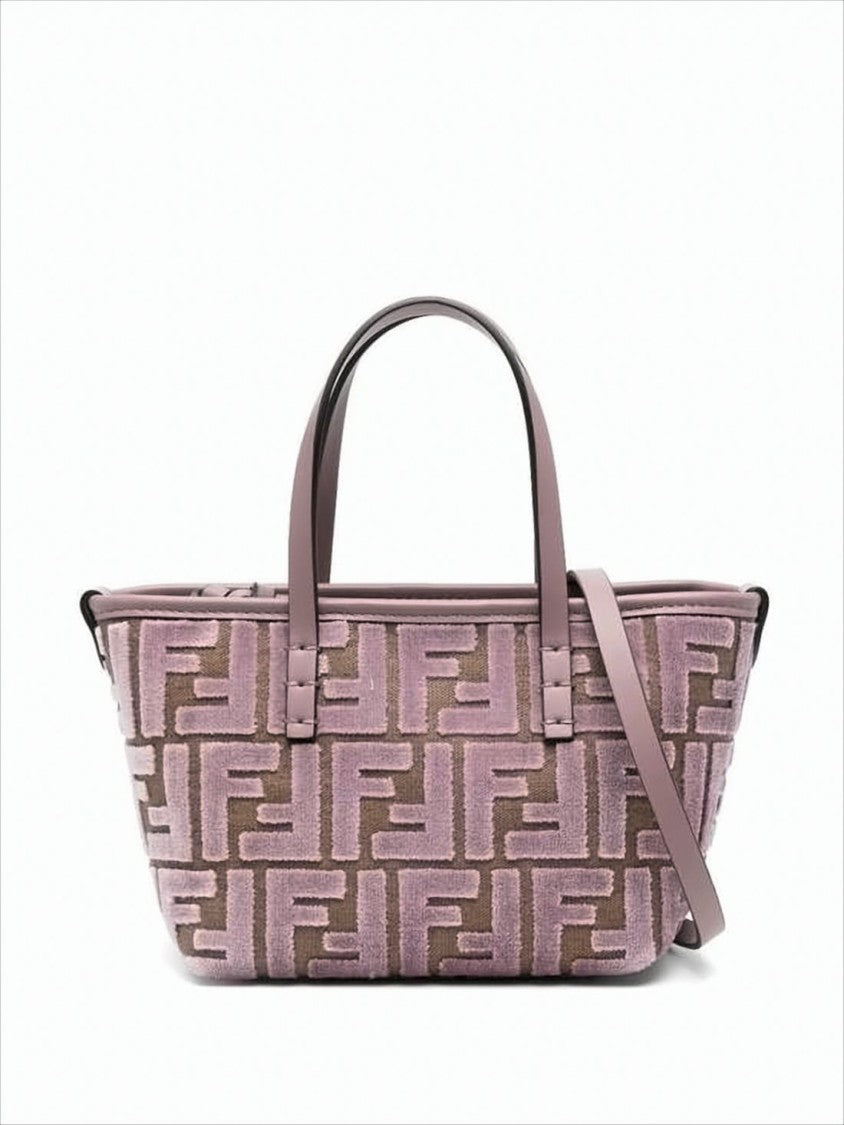 Fendi Structured Geometric Jacquard Shoulder Bag