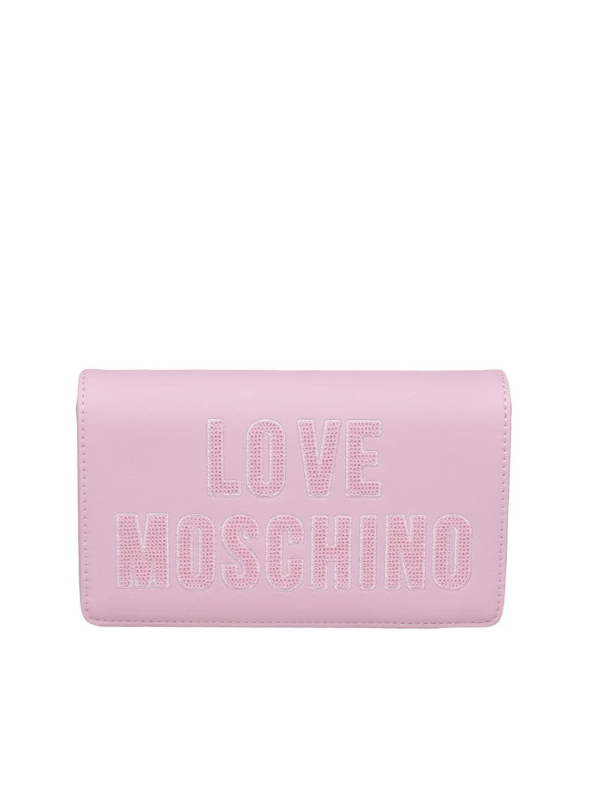 Love Moschino Pink Polyurethane Chain Shoulder Bag