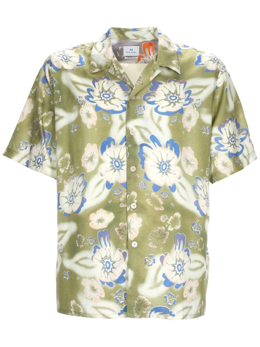 Ps Paul Smith Casual Fit Floral Camp Collar Shirt