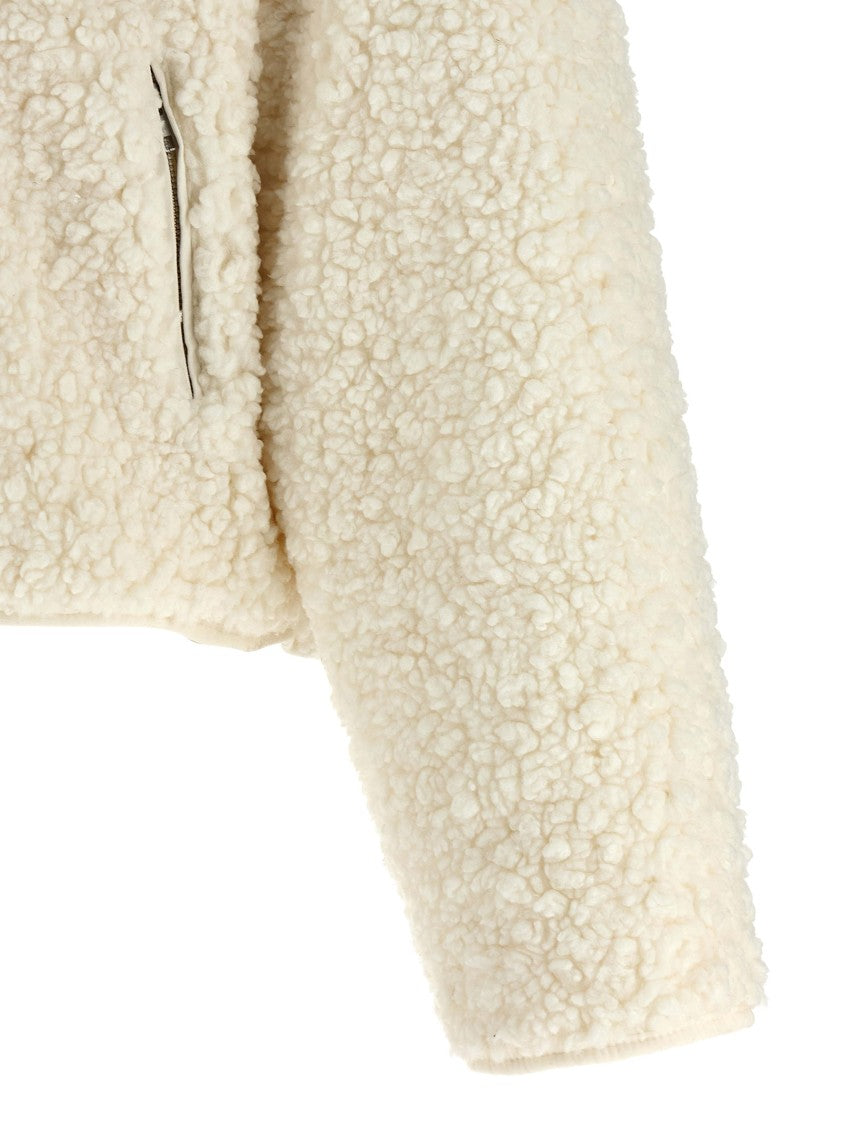 Entire Studios Teddy-Effect Fabric Jacket With Ribbed Knit Details