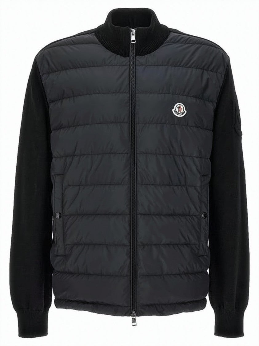 Moncler Quilted Padded Jacket With Knit Sleeves