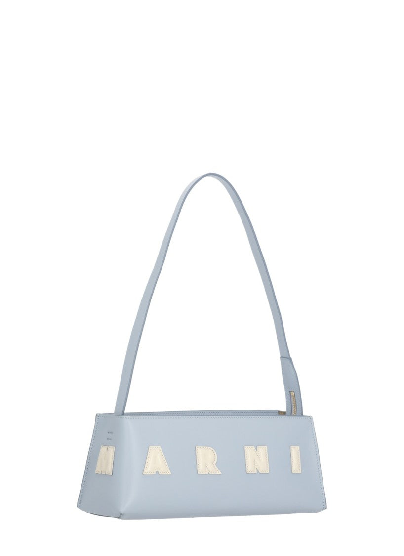 Marni Rectangular Light Blue Leather Museo Baguette Bag