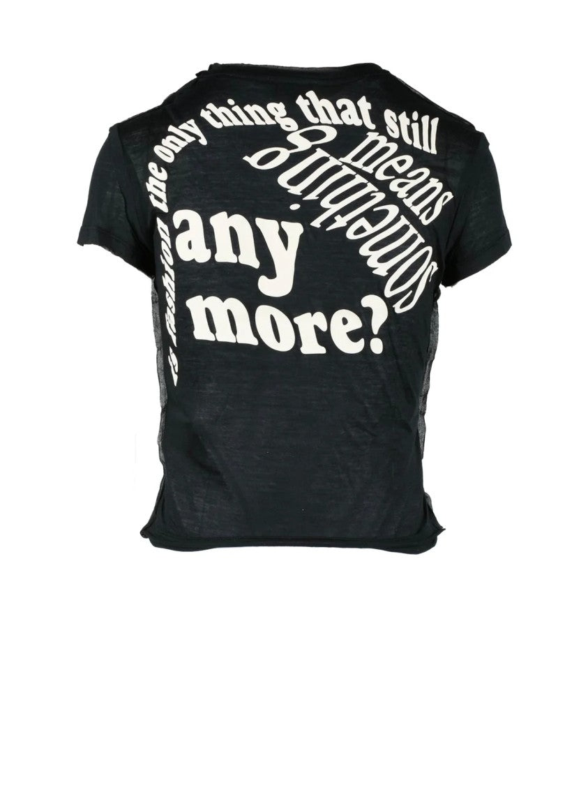 Diesel Black Cropped Modal-Cashmere Blend T-Shirt